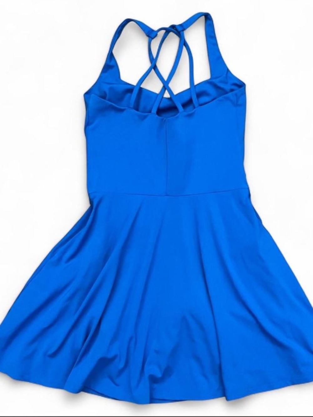 girlfriend collective ultramarine blue Riley Sweetheart skater dress - Picture 7 of 7